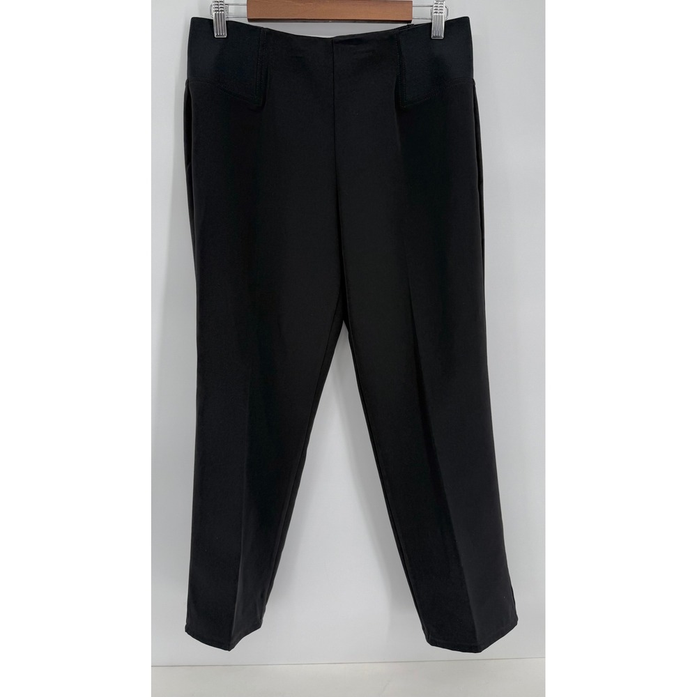 Alia Petite Black Pull On Dress Pants Straight Leg Stretch Trousers Sz 8P